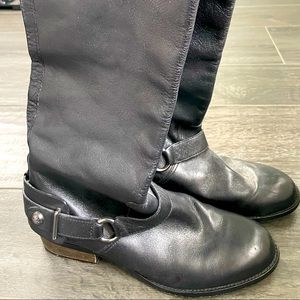 Coach size 10 black leather knee high riding boots.